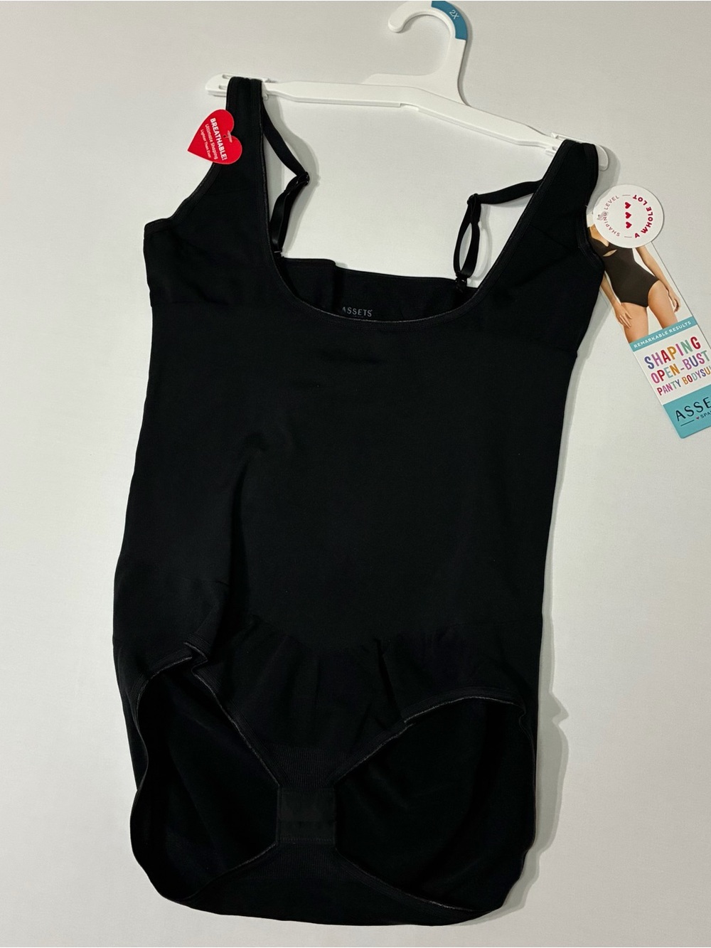 NWT ASSETS by SPANX Shaping Open-Bust Panty Bodysuit Black 2X